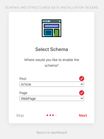 Schema & Structured Data For WP plugin Select Schema